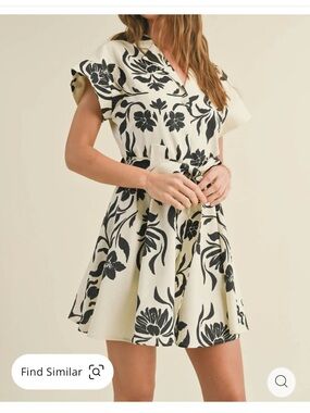 MIOU MUSE linen floral dress
